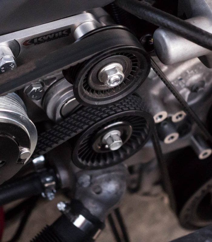 German car engine repair close up